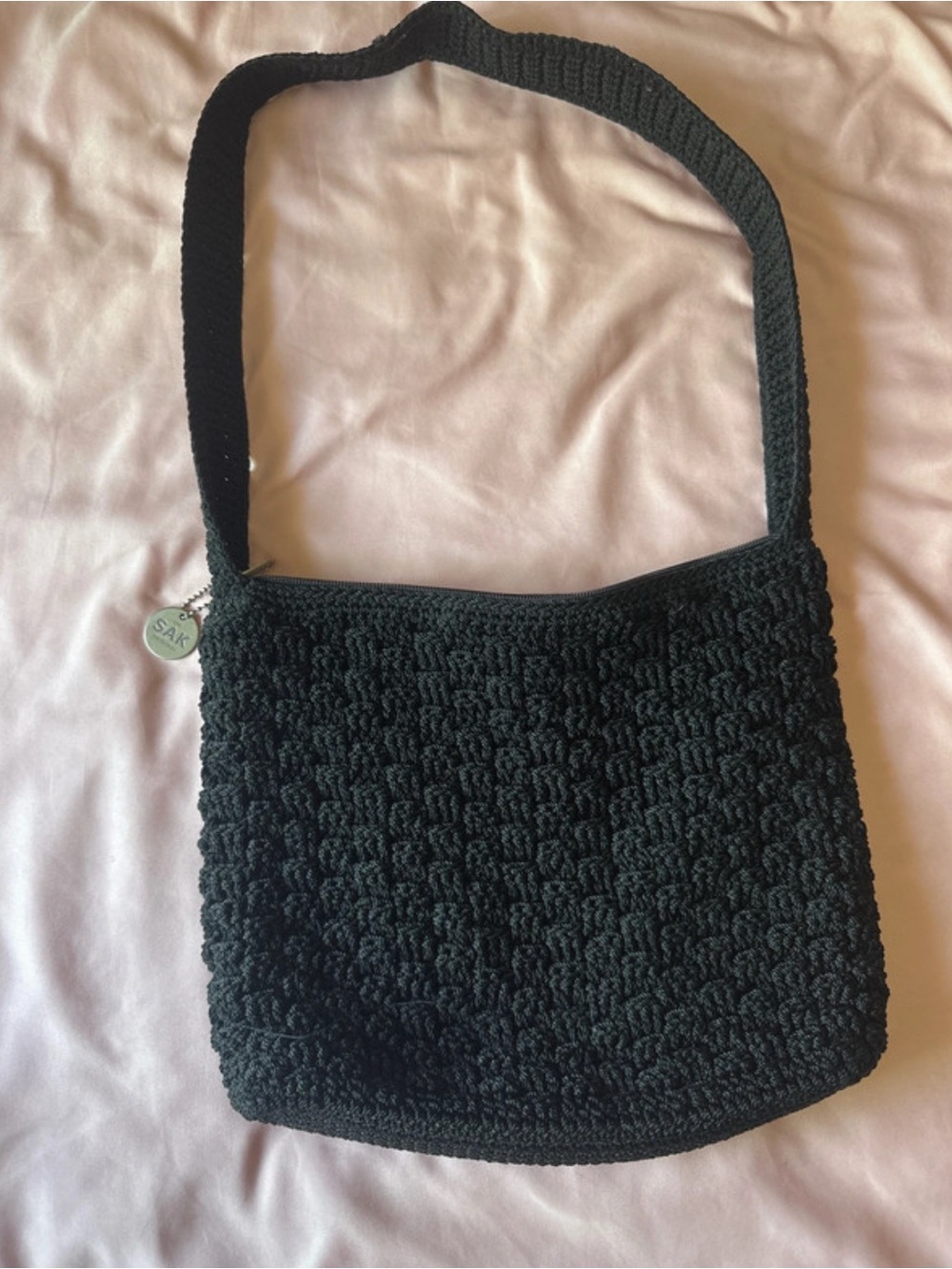 The Sak Black Crochet Shoulder Bag